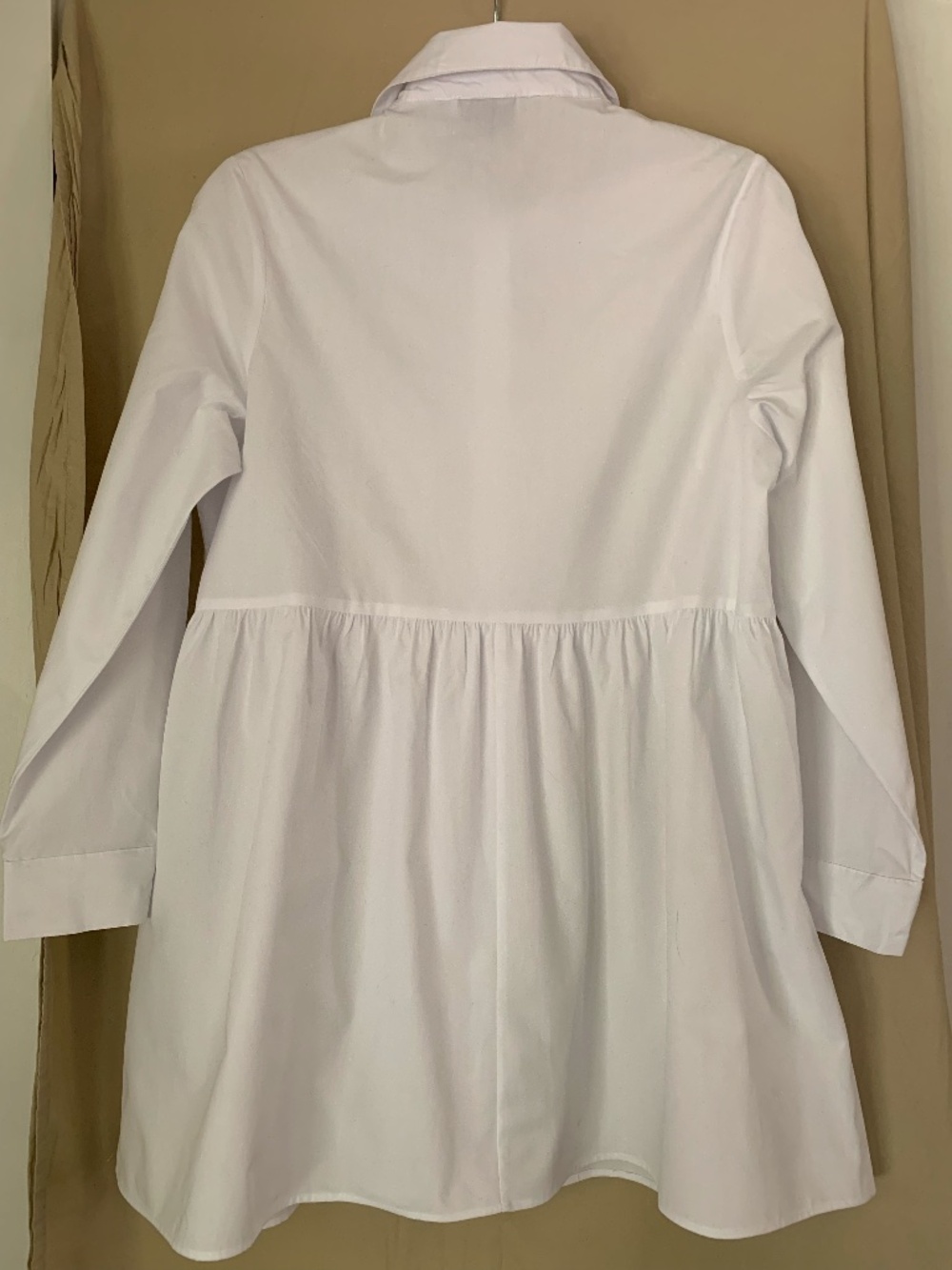 ASOS Design white cotton mini smock shirt dress - Picture 6 of 8